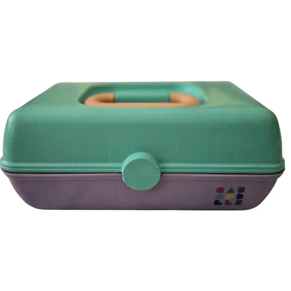 Vintage Caboodles Makeup Organizer Box Mint Green Lavender 80s 90s Y2K